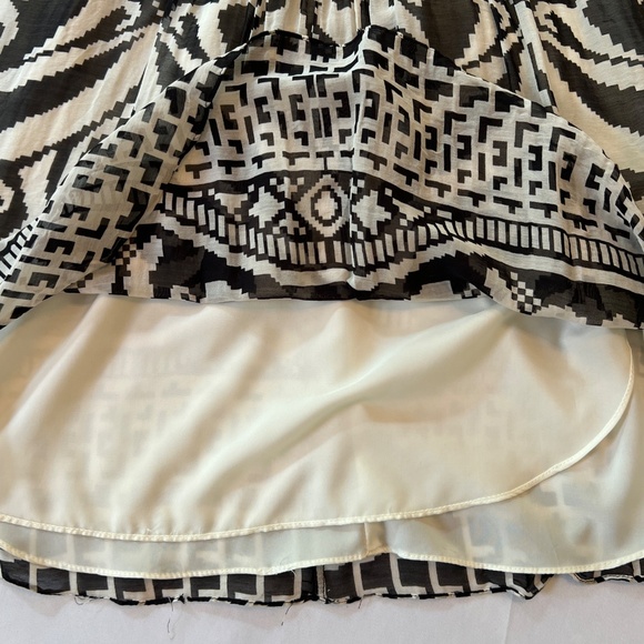 Milly Of New York Dress Black & White Cotton Silk V Neck Exposed Zip Sz10 - Picture 9 of 9